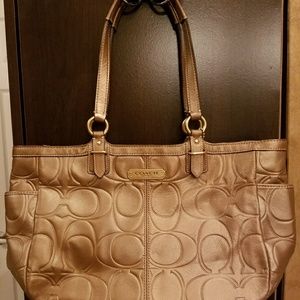 COACH Authentic Leather Bronze Satchel